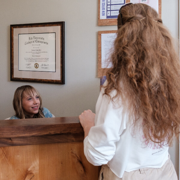 A patient checking in at Holistic Alignment Strategies in Marietta